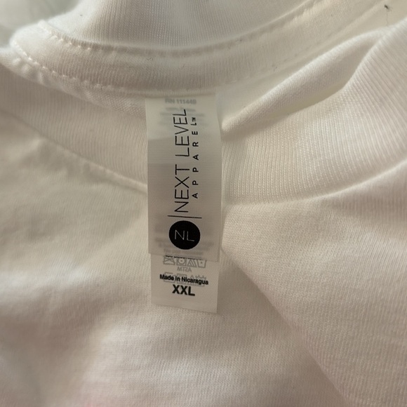 JUST GOD White Crewneck Tee Sz XXL Unisex Short Sleeve Like W/A Thumbs Up Cotton - Picture 3 of 4